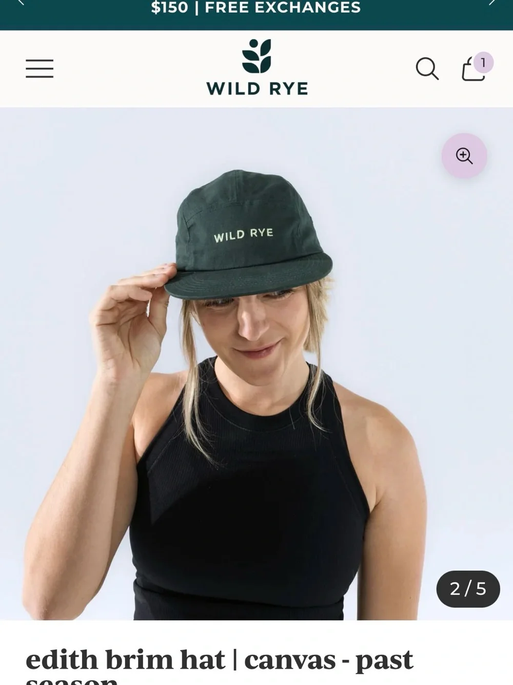 Wild Rye Edith Brim Hat - Canvas - Shaded Spruce
